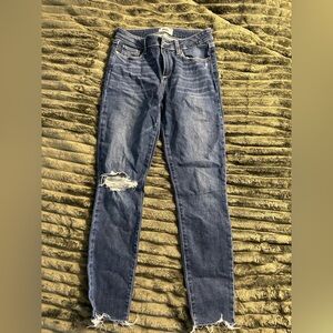 PAIGE women’s  Ripped Skinny Jeans - Dark Blue